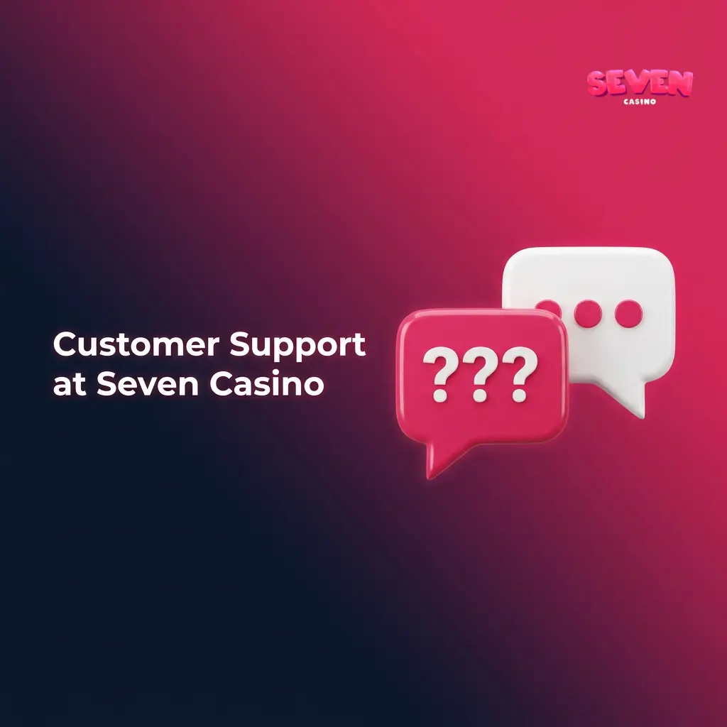 Seven Casino 24/7 customer support options including live chat, email, and FAQ section for UK players