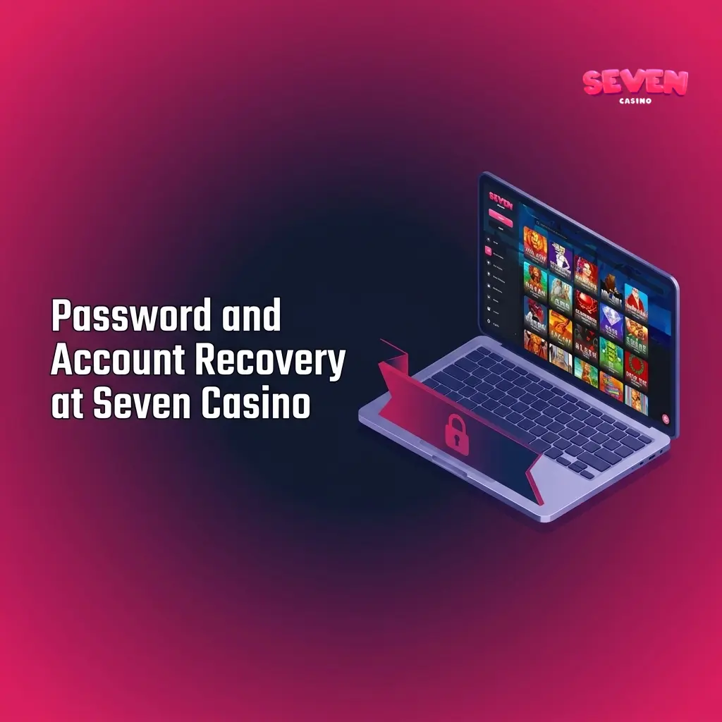 Seven Casino password recovery login screen showing account reset steps and verification options