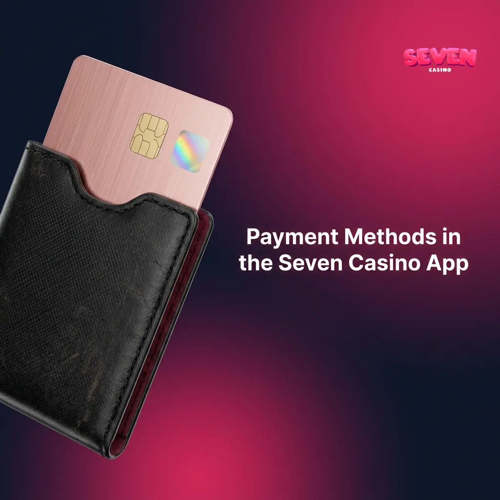 Seven Casino app payment methods table showing cards, crypto, Apple Pay, Google Pay, and Revolut with limits