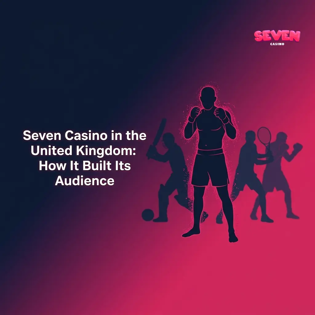 Seven Casino UK homepage attracting British bettors with GBP banking, sports promotions and Premier League betting offers